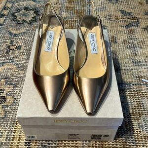 Rose Gold Jimmy Choo 60mm Erin Slingback pumps
